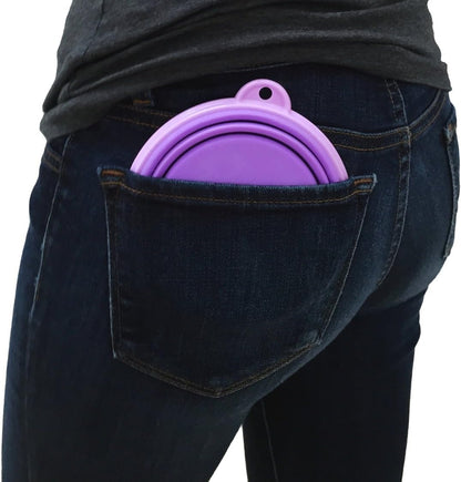 Prima Pet Collapsible Silicone Food and Water Travel Bowl with Clip for Dog and Cat, Small (1.5 Cups)