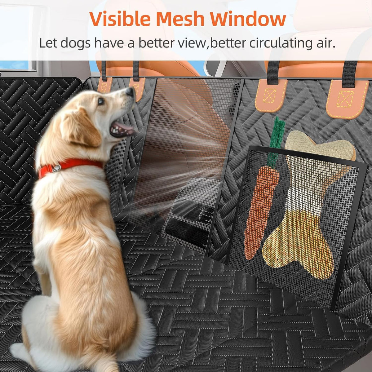 Back Seat Extender for Dogs,Hard Bottom Car Seat Cover for Dogs