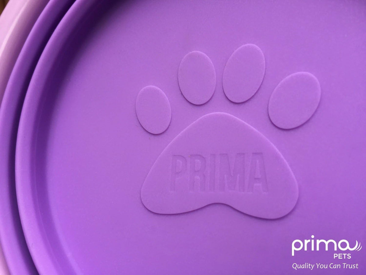 Prima Pet Collapsible Silicone Food and Water Travel Bowl with Clip for Dog and Cat, Small (1.5 Cups)