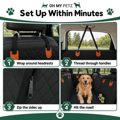 Car Seat Cover & Back Seat Extender (Hard Bottom) for Dogs