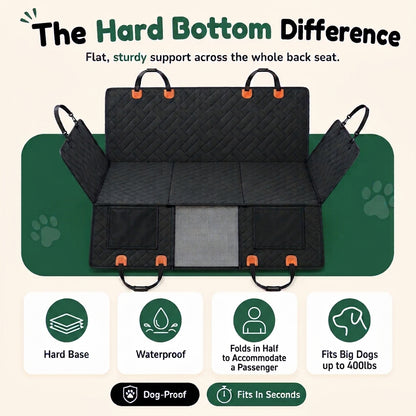 Car Seat Cover & Back Seat Extender (Hard Bottom) for Dogs