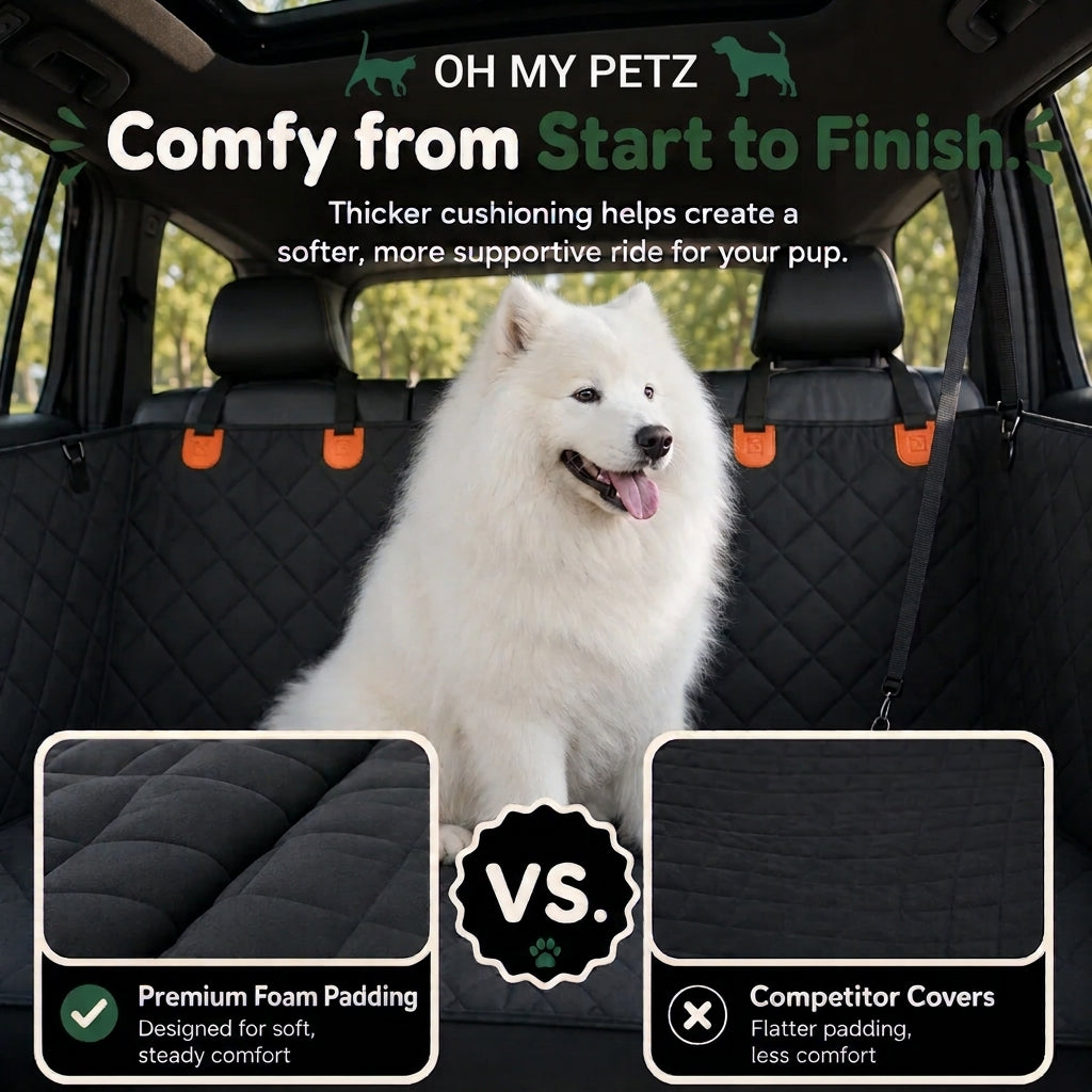 Car Seat Cover & Back Seat Extender (Hard Bottom) for Dogs