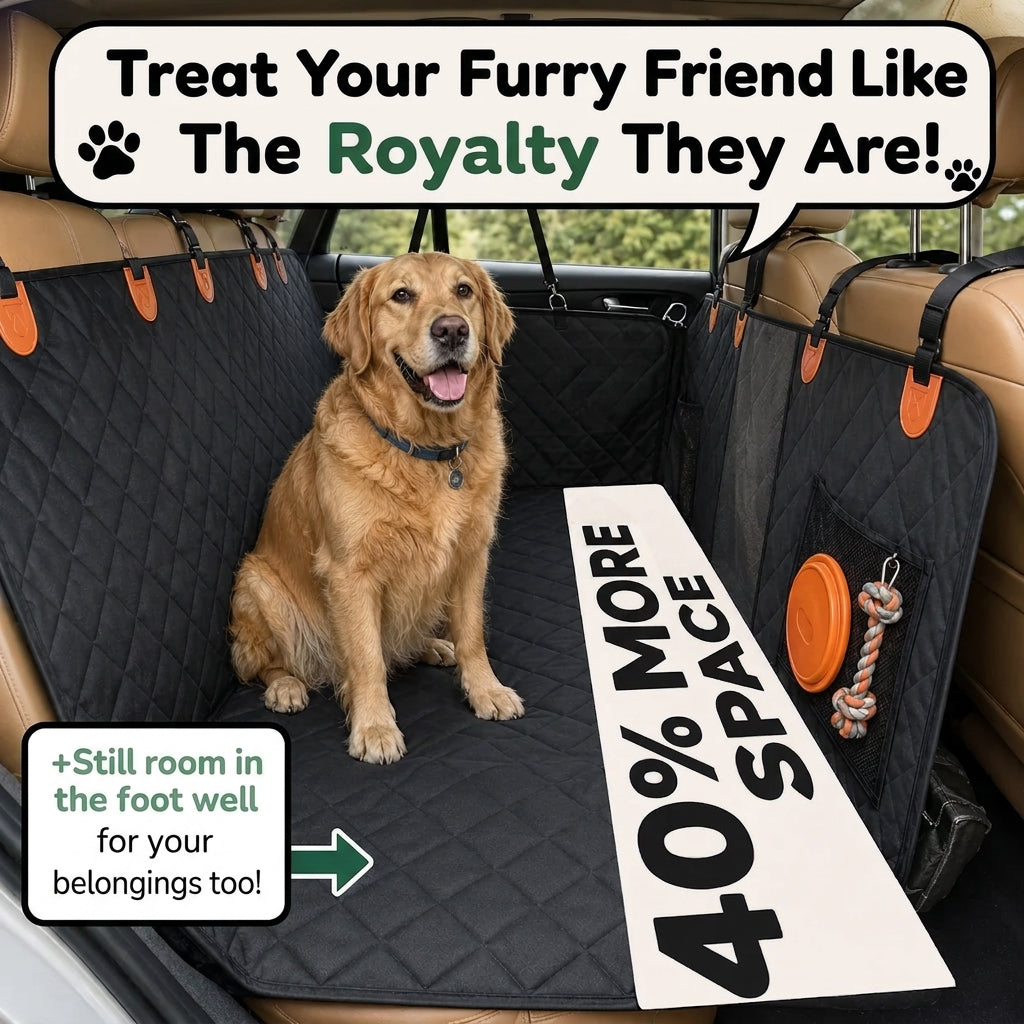 Car Seat Cover & Back Seat Extender (Hard Bottom) for Dogs