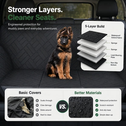 Car Seat Cover & Back Seat Extender (Hard Bottom) for Dogs