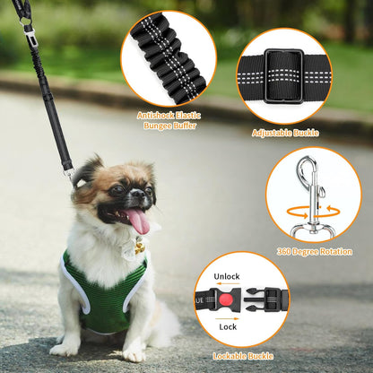 2 Pack Dog Seat Belt for Car, Elastic Bungee Buffer Safety Leads
