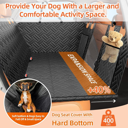 Back Seat Extender for Dogs,Hard Bottom Car Seat Cover for Dogs